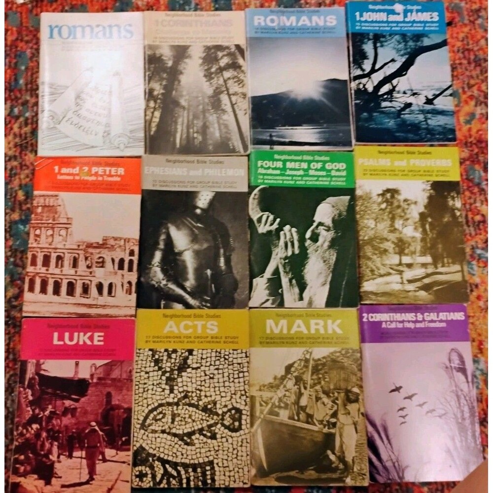 Lot of 12 Vintage Neighborhood Bible Studies Books Tyndale Paperbacks Acts Luke